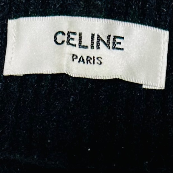 Celine Wool Beanie Black w/ White Triomphe Logo – Authentic, Rare, Excellent - Picture 3 of 3